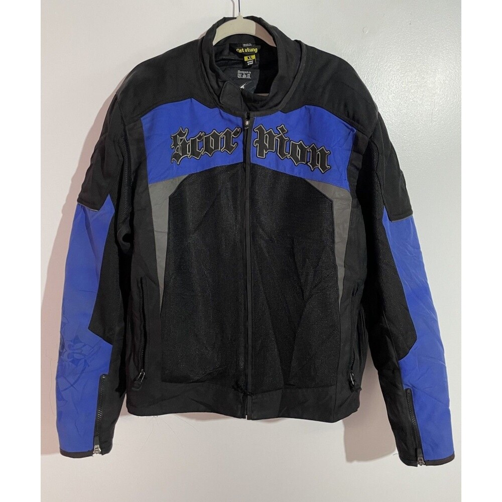 Scorpion EXO Motorcycle‎ Jacket Mens XL Black Padded Mesh Skeleton Protection
